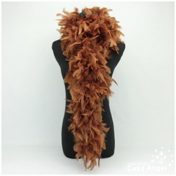 BOA DE PLUMAS DE PAVO 190cm COBRE 80gr