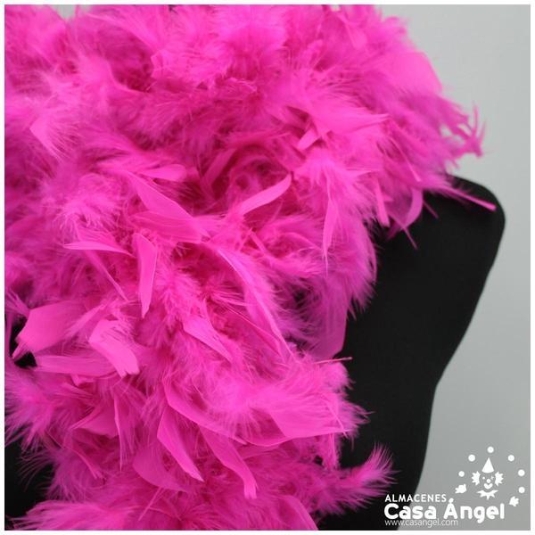 BOA DE PLUMAS DE PAVO 190cm FUCSIA 80gr