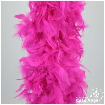 BOA DE PLUMAS DE PAVO 190cm FUCSIA 80gr