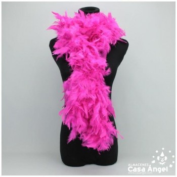 BOA DE PLUMAS DE PAVO 190cm FUCSIA 80gr