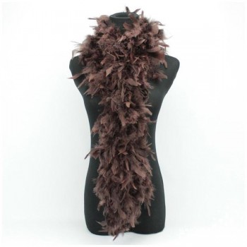BOA DE PLUMAS DE PAVO 190cm MARRÓN 80gr