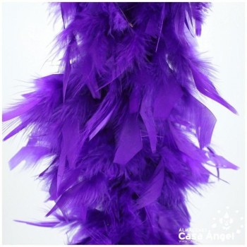 BOA DE PLUMAS DE PAVO 190cm MORADAS 80gr