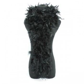 BOA DE PLUMAS DE PAVO 190cm NEGRA 80gr
