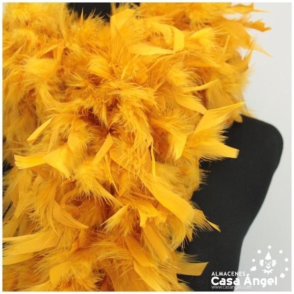 BOA DE PLUMAS DE PAVO 190cm DORADAS 80gr