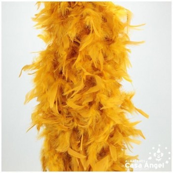 BOA DE PLUMAS DE PAVO 190cm DORADAS 80gr