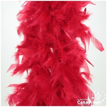 BOA DE PLUMAS DE PAVO 190cm ROJO 80gr