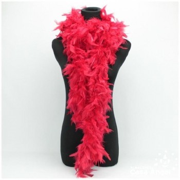 BOA DE PLUMAS DE PAVO 190cm ROJO 80gr