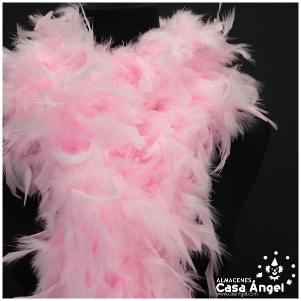 BOA DE PLUMAS DE PAVO 190cm ROSA 80gr