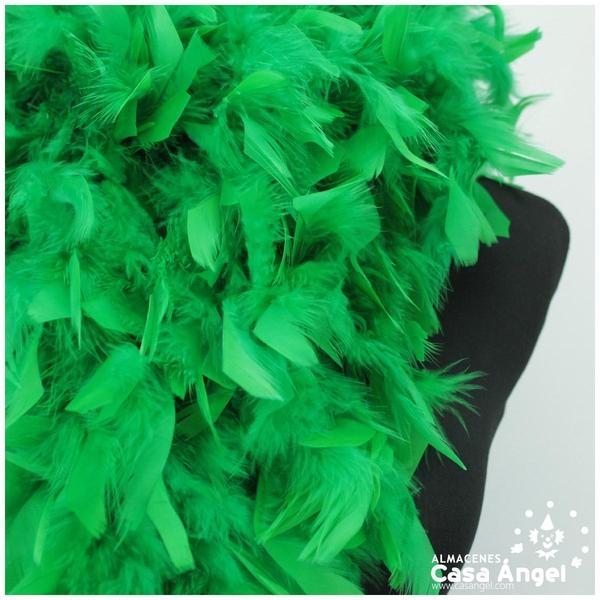 BOA DE PLUMAS DE PAVO 190cm VERDES 80gr