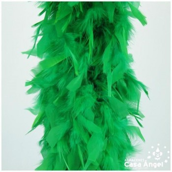 BOA DE PLUMAS DE PAVO 190cm VERDES 80gr