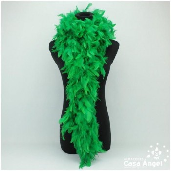 BOA DE PLUMAS DE PAVO 190cm VERDES 80gr