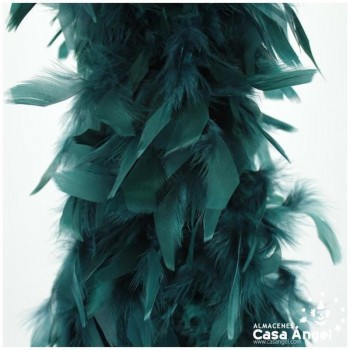 BOA DE PLUMAS DE PAVO 190cm VERDE BOTELLA 80gr