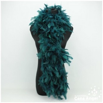 BOA DE PLUMAS DE PAVO 190cm VERDE BOTELLA 80gr