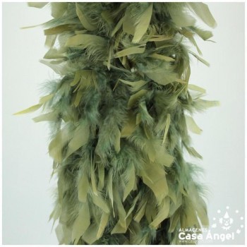 BOA DE PLUMAS DE PAVO 190cm VERDE CAZA 80gr