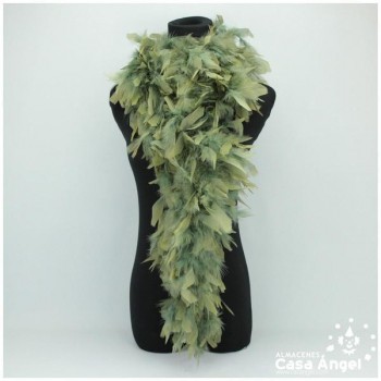 BOA DE PLUMAS DE PAVO 190cm VERDE CAZA 80gr