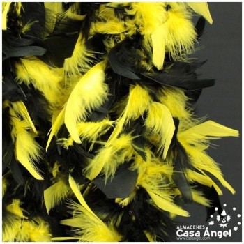 BOA DE PLUMAS BICOLOR 190cm AMARILLO Y NEGRO 80gr