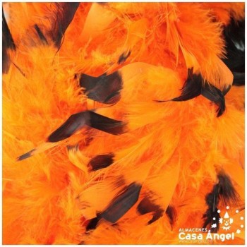 BOA DE PLUMAS 190cm NARANJA CON PUNTA NEGRA 80gr