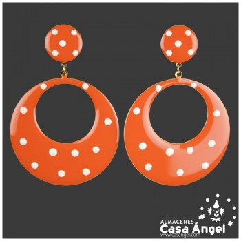 PENDIENTES DE ARO DE METAL ESMALTADO CON TOPOS