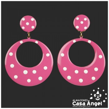 PENDIENTES DE ARO DE METAL ESMALTADO CON TOPOS