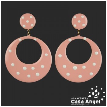 PENDIENTES DE ARO DE METAL ESMALTADO CON TOPOS