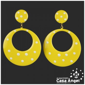 PENDIENTES DE ARO DE METAL ESMALTADO CON TOPOS