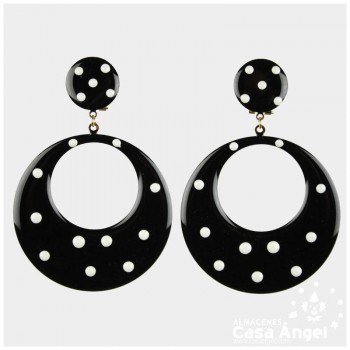 PENDIENTES DE ARO DE METAL ESMALTADO CON TOPOS