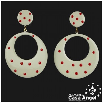 PENDIENTES DE ARO DE METAL ESMALTADO CON TOPOS