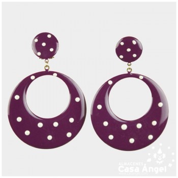 PENDIENTES DE ARO DE METAL ESMALTADO CON TOPOS