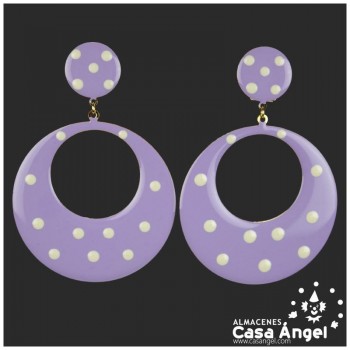 PENDIENTES DE ARO DE METAL ESMALTADO CON TOPOS