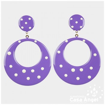 PENDIENTES DE ARO DE METAL ESMALTADO CON TOPOS