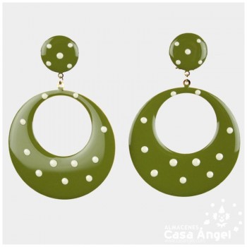 PENDIENTES DE ARO DE METAL ESMALTADO CON TOPOS