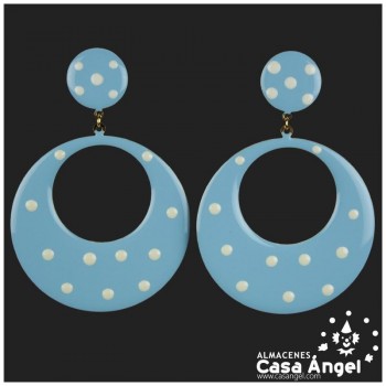 PENDIENTES DE ARO DE METAL ESMALTADO CON TOPOS