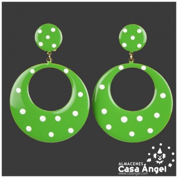PENDIENTES DE ARO DE METAL ESMALTADO CON TOPOS