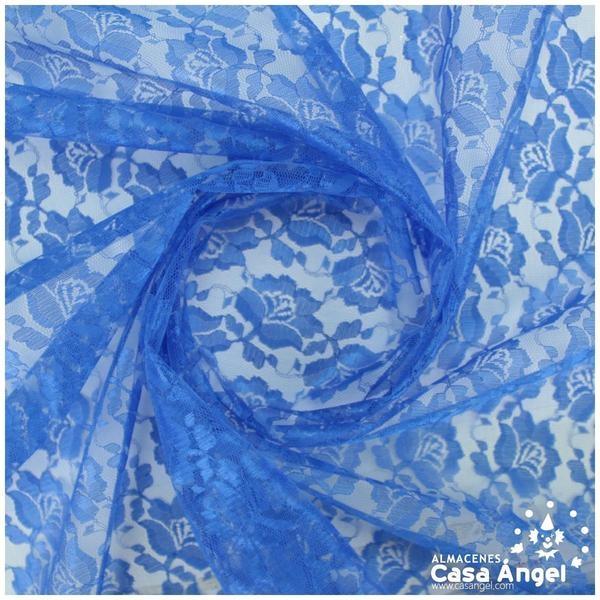 ENCAJE DE FLORES AZUL SERIE POLEN 150cm