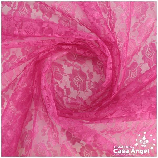 ENCAJE DE FLORES FUCSIA SERIE POLEN 150cm