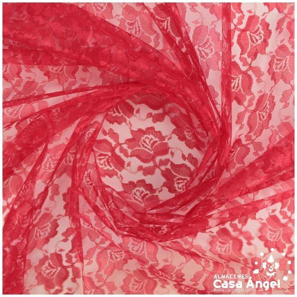 ENCAJE DE FLORES ROJO SERIE POLEN 150cm