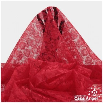 ENCAJE DE FLORES ROJO SERIE POLEN 150cm