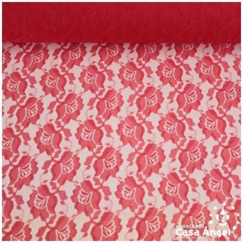 ENCAJE DE FLORES ROJO SERIE POLEN 150cm