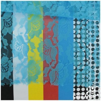 ENCAJE DE FLORES TURQUESA SERIE POLEN 150cm