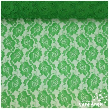 ENCAJE DE FLORES VERDE SERIE POLEN 150cm