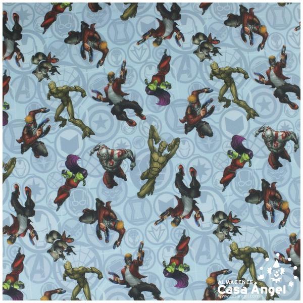 TELA ALGODÓN PERCAL LICENCIA 150cm MARVEL MANÍA AZUL C