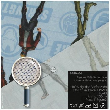 TELA ALGODÓN PERCAL LICENCIA 150cm MARVEL MANÍA AZUL D