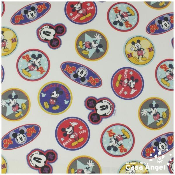 TELA ALGODÓN PERCAL LICENCIA 150cm MICKEY MOUSE ESCUDOS