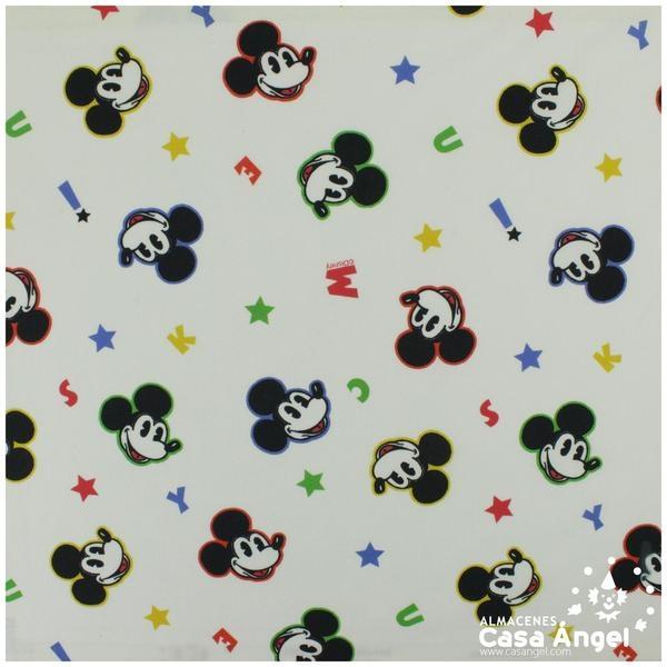 TELA ALGODÓN PERCAL LICENCIA 150cm MICKEY STAR STICKERS