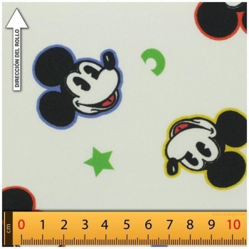 TELA ALGODÓN PERCAL LICENCIA 150cm MICKEY STAR STICKERS