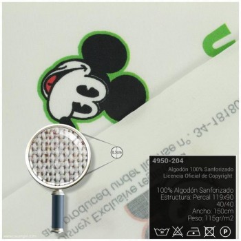 TELA ALGODÓN PERCAL LICENCIA 150cm MICKEY STAR STICKERS