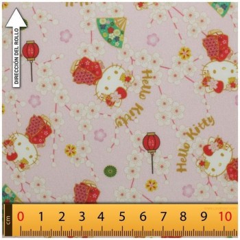 TELA ALGODÓN PERCAL LICENCIA 150cm HELLO KITTY KIMONO B