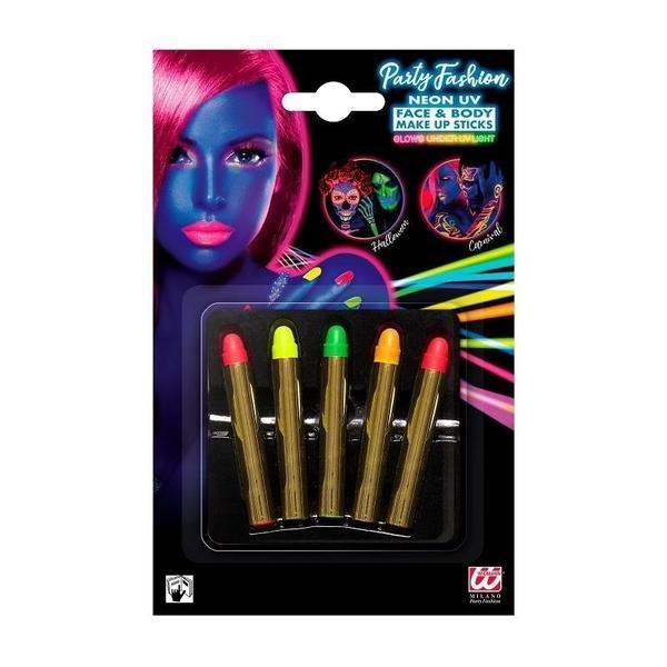 SET DE 5 LÁPICES MAQUILLAJE FLÚORESCENTE