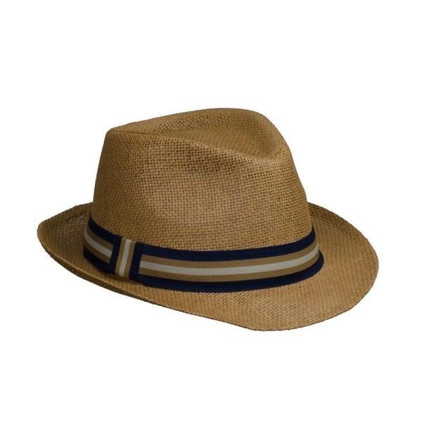 SOMBRERO TIROLÉS FIBRA MARRÓN CINTA RAYAS