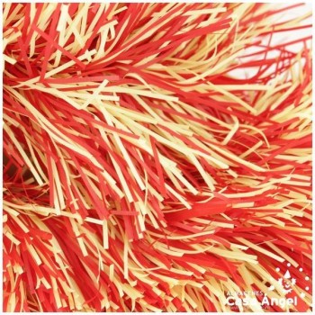 BOA ESPUMILLÓN PELO MIXTO ROJO CREMA 180cm